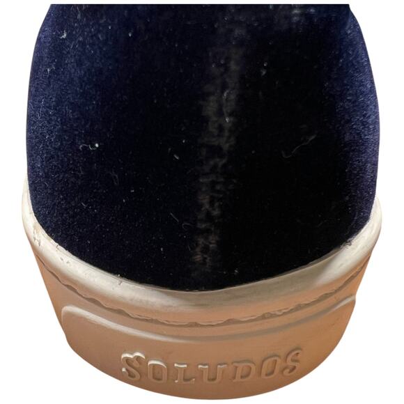 SOLUDOS Women 7 Navy Velvet Llama Alpaca Sneaker Slip On Shoes Flats READ - Picture 5 of 14
